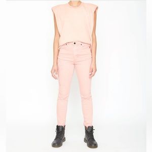 Sandrine rose high waist embroidered palm tree skinny jeans